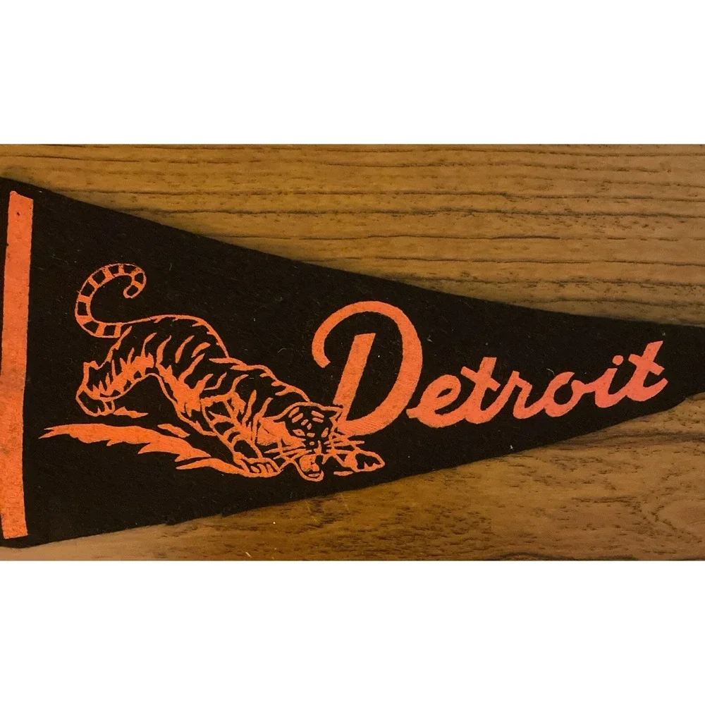 1950s Vintage Detroit Tigers Baseball Mini Pennant RARE HTF